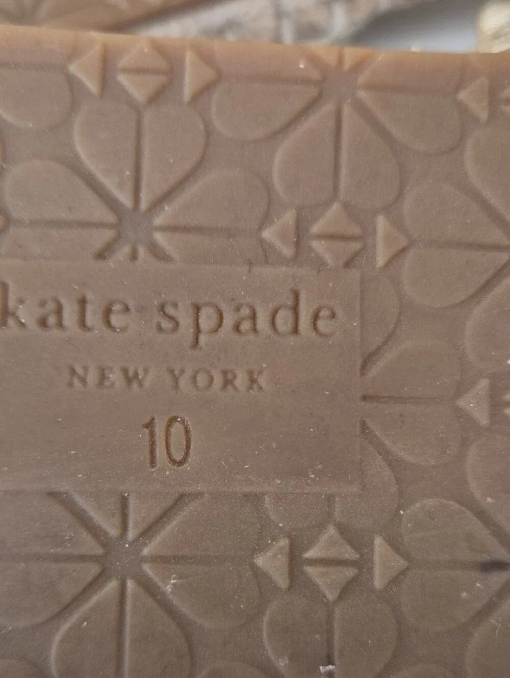 kate spade Metallic Gold Scalloped Leather Espadrille Slides